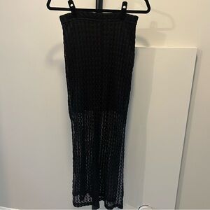 Women’s Black Crochet Lace Maxi Skirt Size M